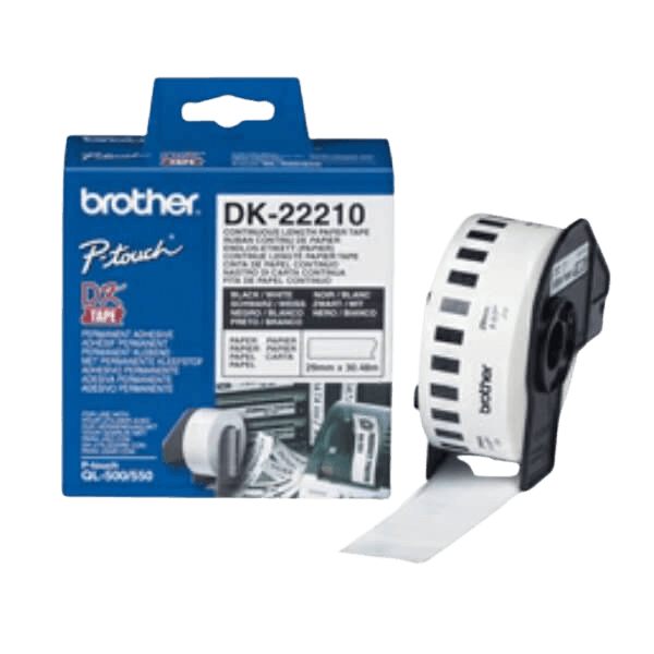 Brother DK22210 29mm x 30,48 Vit original tejp