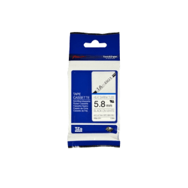 Brother HSE211 5,8 mm x 1,5 m Svart text / Vit tejp original (HS-E211)