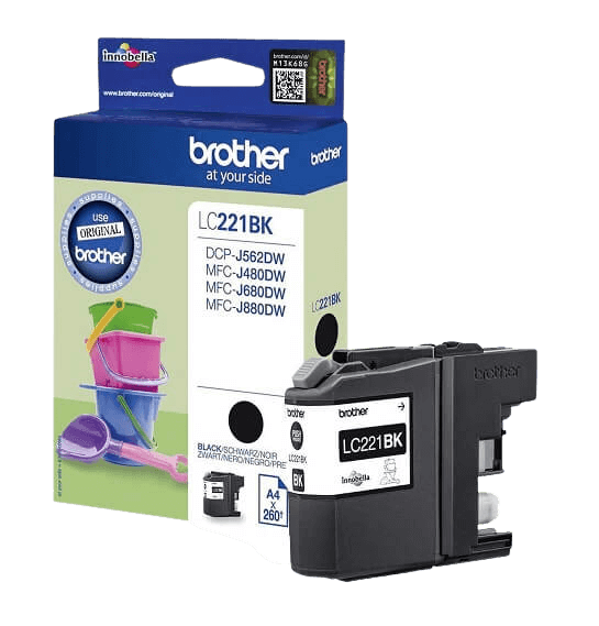 Brother LC221BK svart original bläckpatron 260 sidor (LC-221BK)