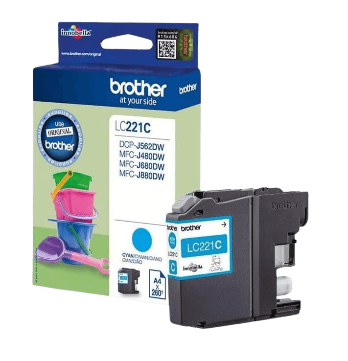 Brother LC221C cyan original bläckpatron 260 sidor (LC-221C)
