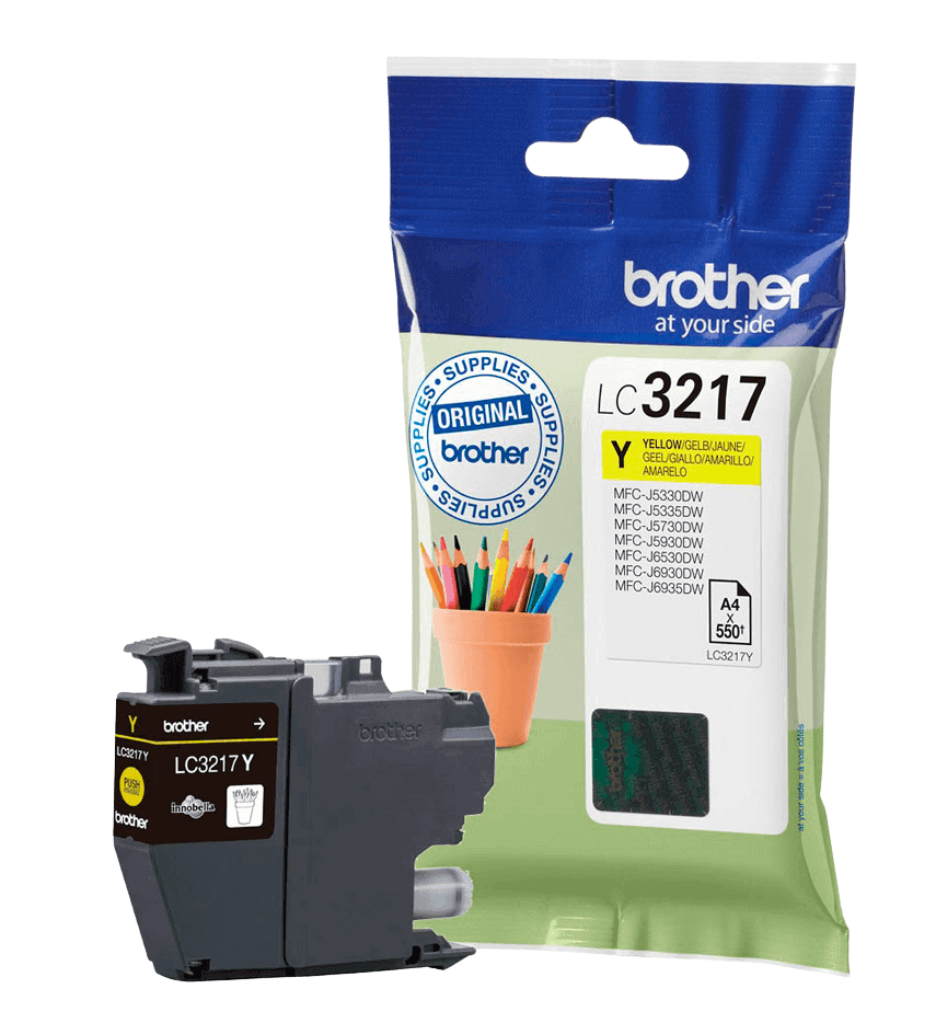Brother LC3217Y gul original bläckpatron 550 sidor (LC-3217Y)