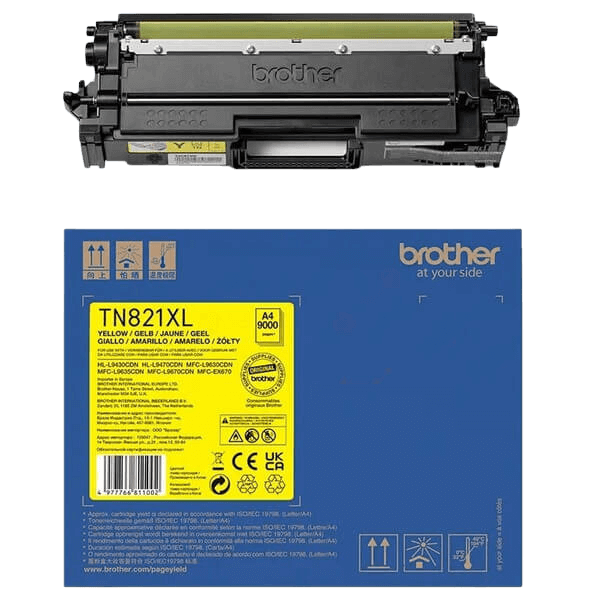 Brother TN821XLY gul original toner 9000 sidor