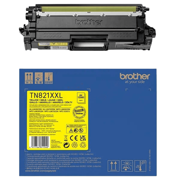 Brother TN821XXLY XXL gul original toner 12000 sidor