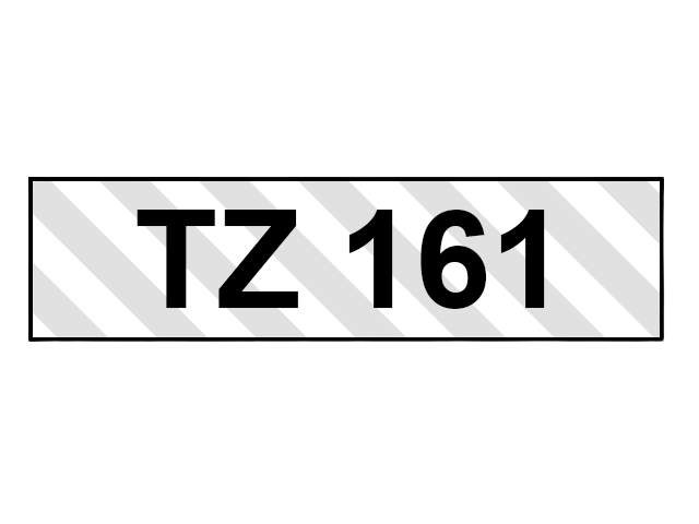 Brother TZe-161 36 mm x 8 m Svart text / Genomskinlig tejp kompatibel
