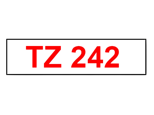 Brother TZe-242 18 mm x 8 m Röd text / Vit tejp kompatibel