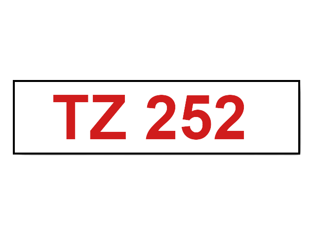 Brother TZe-252 24 mm x 8 m Röd text / Vit tejp kompatibel