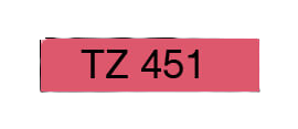 Brother TZe-451 24 mm x 8 m Svart text / Röd tejp kompatibel