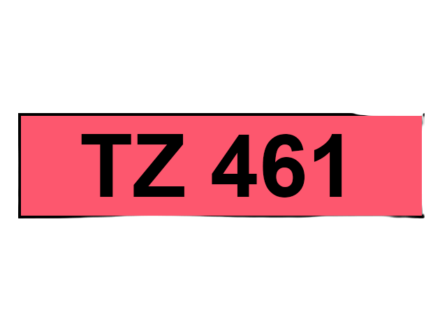 Brother TZe-461 36 mm x 8 m Svart text / Röd tejp kompatibel