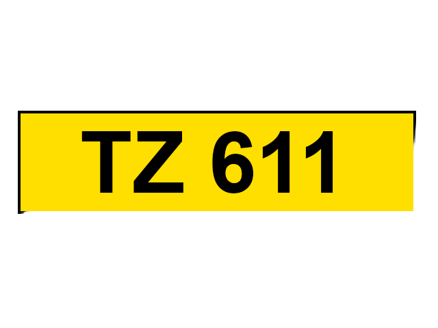 Brother TZe-611 6 mm x 8 m Svart text / Gul tejp kompatibel