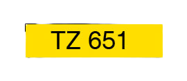 Brother TZe-651 24 mm x 8 m Svart text / Gul tejp kompatibel