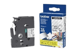 Brother TZe135 12 mm x 8 m Vit text / Genomskinlig tejp original (TZ135)