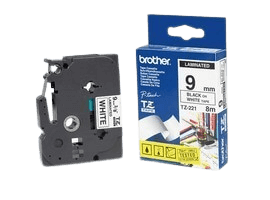 Brother TZe221 9 mm x 8 m Svart text / Vit tejp original (TZ221)