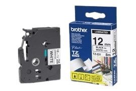 Brother TZe231 12 mm x 8 m Svart text / Vit tejp original (TZ231)