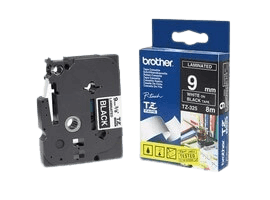 Brother TZe325 9 mm x 8 m Vit text / Svart tejp original (TZ325)