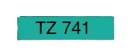 Brother TZE741 18 mm x 8 m Svart text / Grön tejp kompatibel
