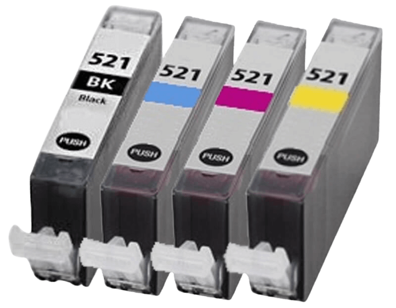 Canon CLI-521 4 st rabattpaket blækpatron 36 ml. - kompatibel