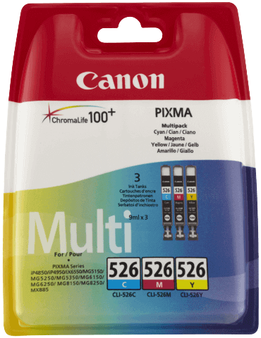 Canon CLI-526 CMY original multipack 3 x 9 ml. (4541B009)