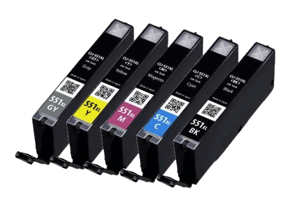 Canon CLI-551XL 5 st rabattpaket blækpatron 60 ml. - kompatibel