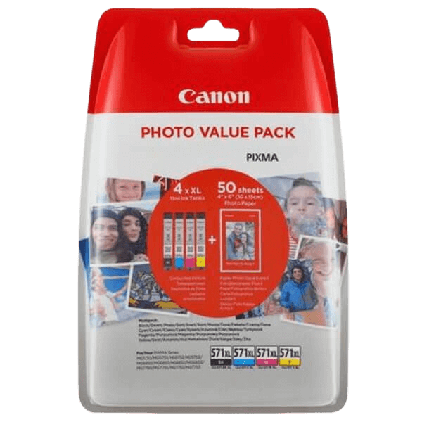 Canon CLI-571XL CMYK + Papper original multipack (0332C005)