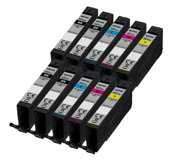 Canon CLI-581C XXL 10 st rabattpaket blækpatron 120 ml. - kompatibel