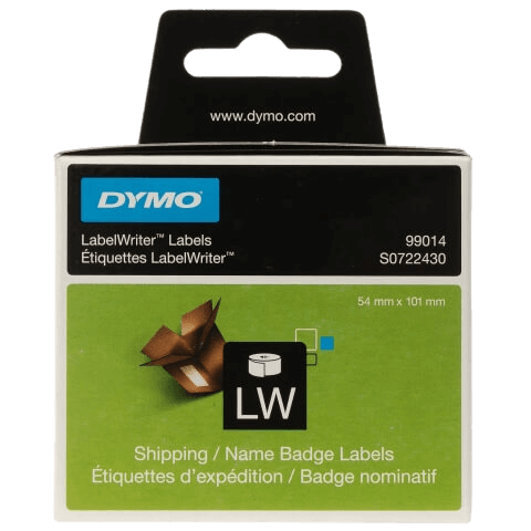 Dymo 99014 101 x 54 mm, 220 st Svart text / Vit tejp original adressetikett (S0722430)