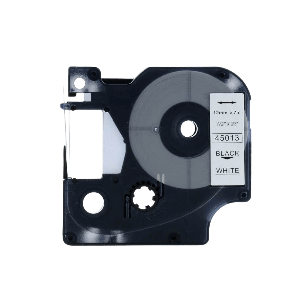 Dymo D1 45013 12 mm x 7 m Svart text / Vit tejp kompatibel (S0720530)