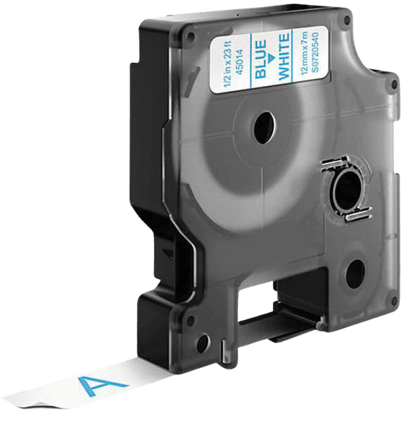 Dymo S0720540 12 mm x 7 m Blå text / Vit tejp kompatibel (45014)