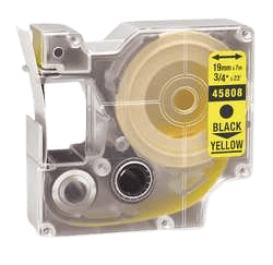 Dymo S0720880 19 mm x 7 m Svart text / Gul tejp kompatibel (45808)