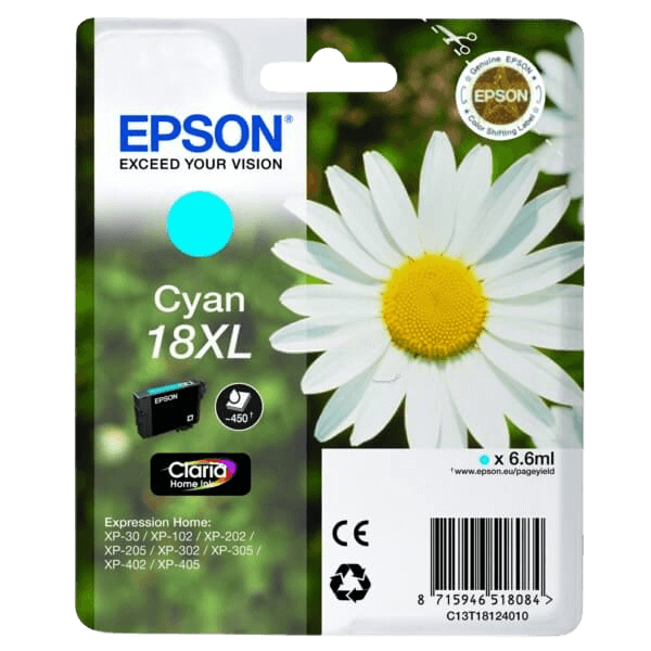 Epson 18 XL cyan original bläckpatron 6,6 ml. (C13T18124012)