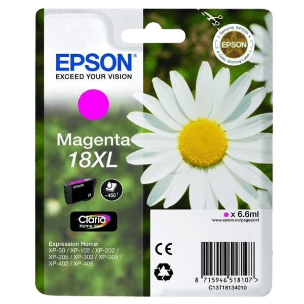 Epson 18 XL magenta original bläckpatron 6,6 ml. (C13T18134012)