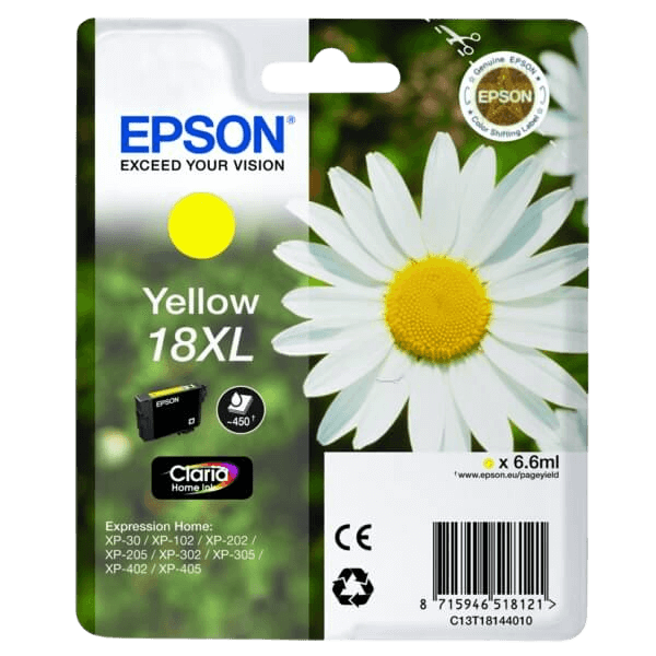 Epson 18 XL gul original bläckpatron 6,6 ml. (C13T18144012)