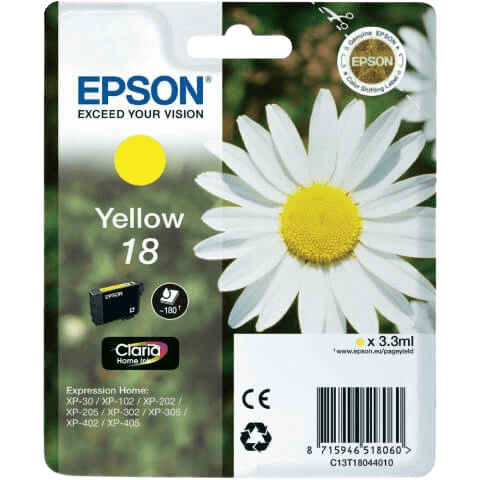 Epson 18 gul original bläckpatron 3,3 ml. (C13T18044012)
