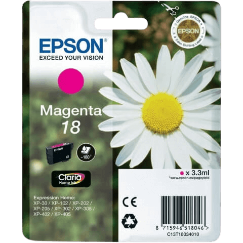 Epson 18 magenta original bläckpatron 3,3 ml. (C13T18034012)