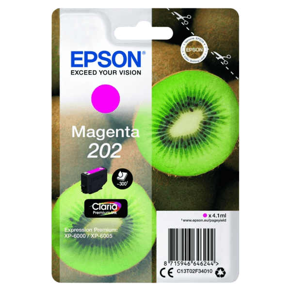 Epson 202 magenta original bläckpatron 300 sidor (C13T02F34010)