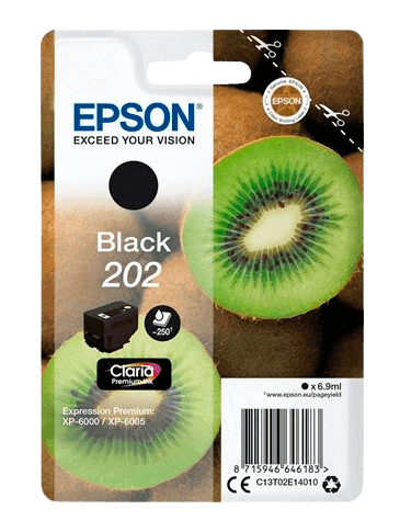 Epson 202 svart original bläckpatron 6,9 ml. (C13T02E14010)