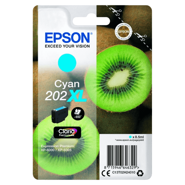 Epson 202 XL cyan original bläckpatron 650 sidor (C13T02H24010)