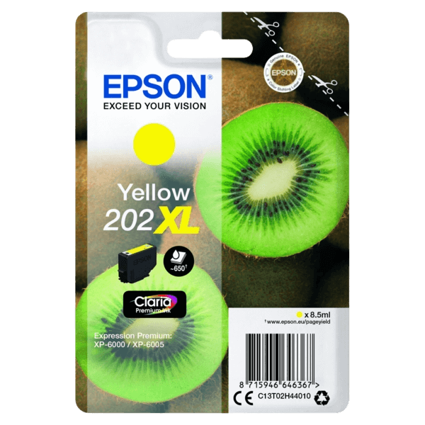 Epson 202 XL gul original bläckpatron 650 sidor (C13T02H44010)