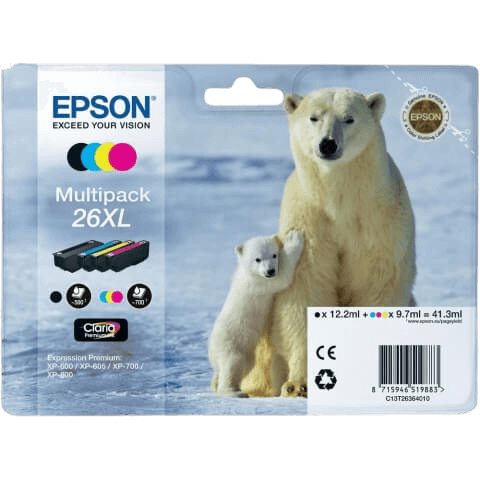 Epson 26 XL CMYK original multipack 41,3 ml. (C13T26364010)