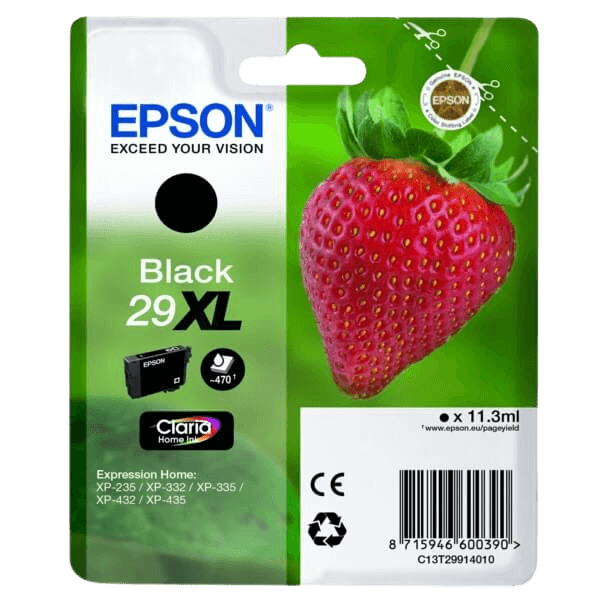 Epson 29 XL svart original bläckpatron 11,3 ml. (C13T29914012)