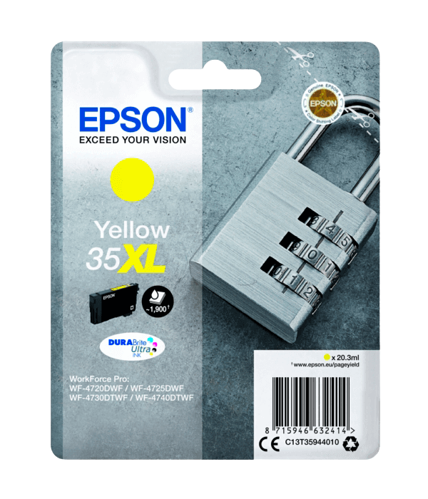 Epson 35 XL gul original bläckpatron 20,3 ml. (C13T35944010)