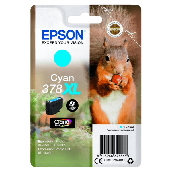 Epson 378 XL ljus cyan original bläckpatron 830 sidor (C13T37924010)