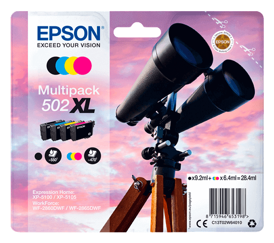 Epson 502XL CMYK original multipack 1960 sidor (C13T02W64010)