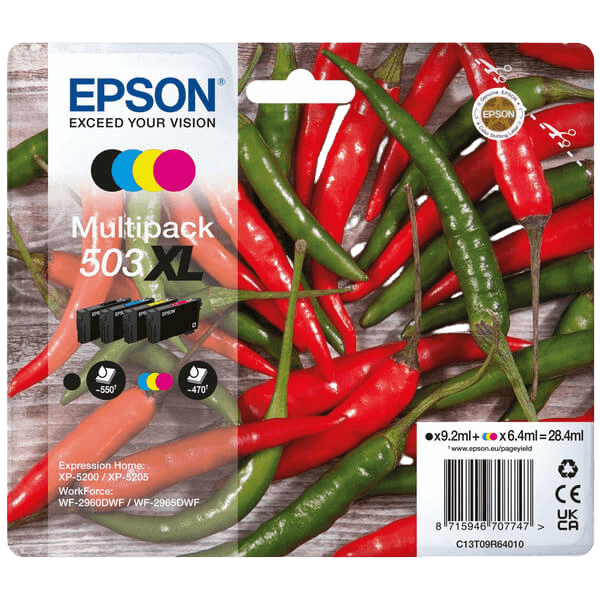 Epson 503XL CMYK original multipack 9,2 + 3x 6,4 ml. (C13T09R64010)