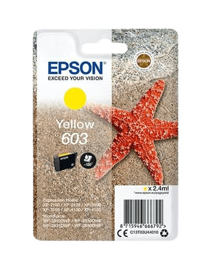 Epson 603 gul original bläckpatron 2,4 ml. (C13T03U44010)