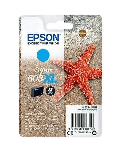 Epson 603XL cyan original bläckpatron 4 ml. (C13T03A24010)