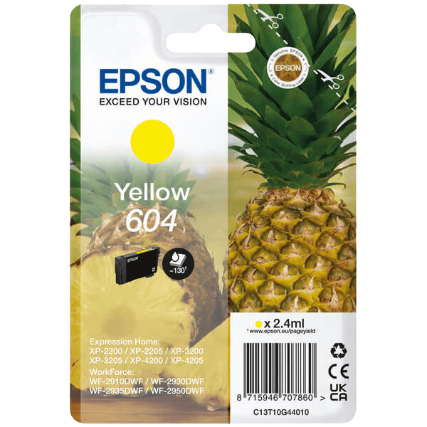 Epson 604 gul original bläckpatron 2,4 ml. (C13T10G44010)