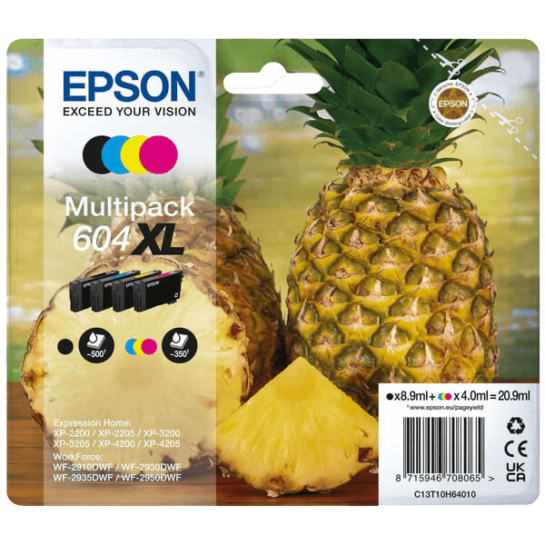 Epson 604XL CMYK original multipack 8,9 + 3x 4 ml. (C13T10H64010)
