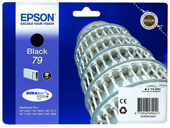 Epson 79 svart original bläckpatron 14,4 ml. (C13T79114010)