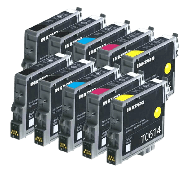Epson T0611 10 st rabattpaket blækpatron 130 ml. - kompatibel