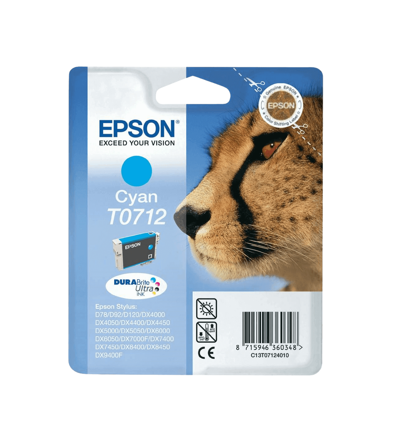 Epson T0712 cyan original bläckpatron 5,5 ml. (C13T07124012)